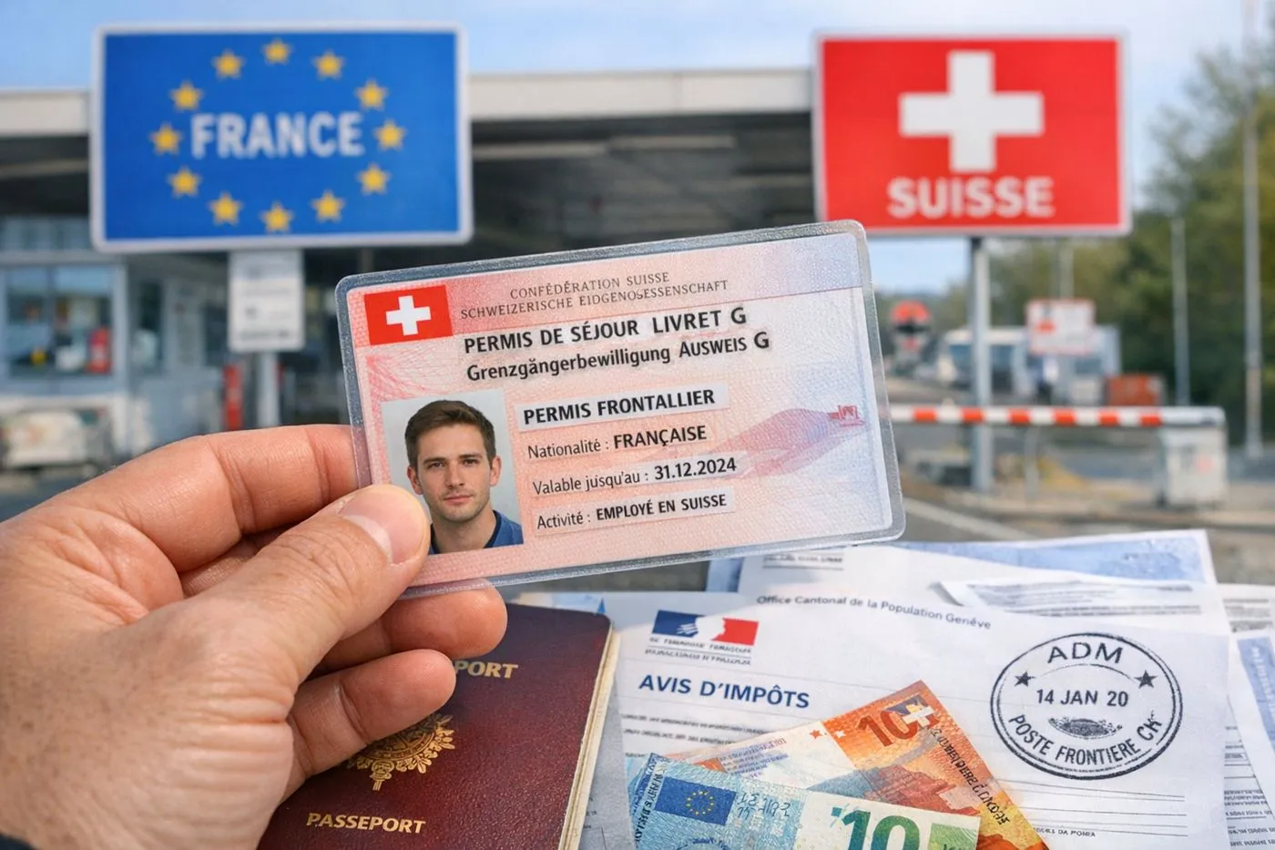 Exemple de permis G frontalier suisse